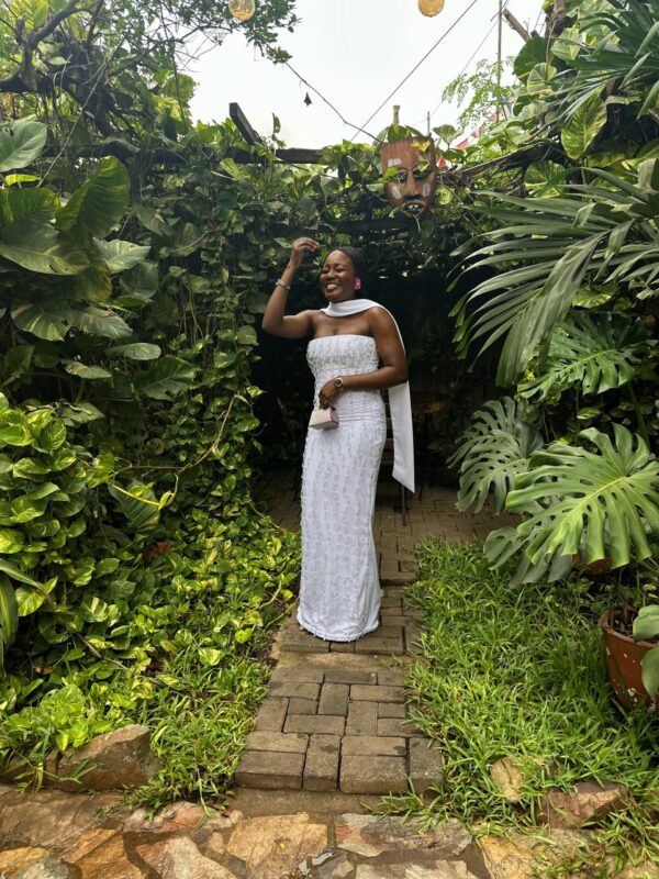 hand beaded White dress